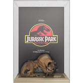 Jurassic Park Tyrannosaurus Rex 6-Inch POP! Figure and Velociraptor POP! Movie Poster with Case